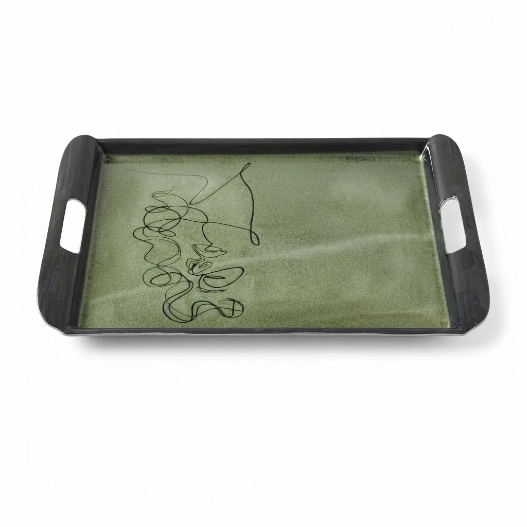 Sage Green with Black Handles