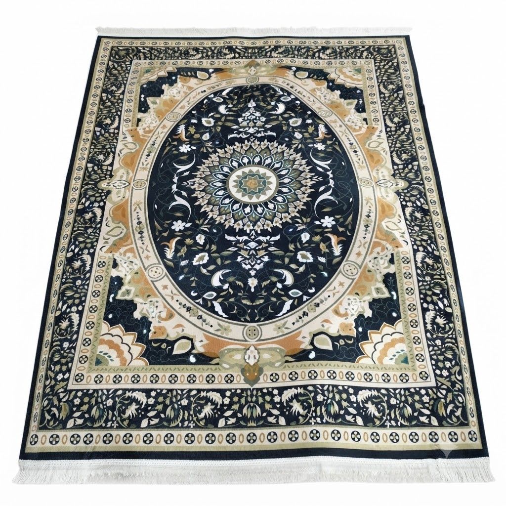 Midnight Black & Gold Oval Frame