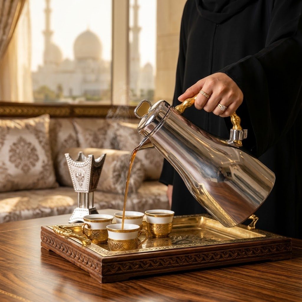 إبريق حراري مفرغ الهواء من الفولاذ المقاوم للصدأ سعة 1000 مل، مزود بمقبض ذهبي ذي ملمس بارز (ترمس حافظ للحرارة) 3