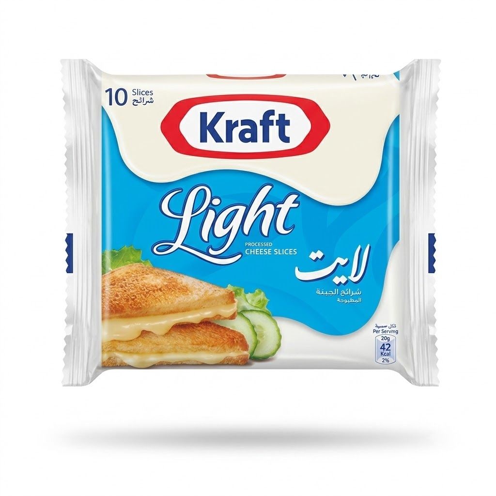 شرائح جبنة كرافت لايت - 200 غرام