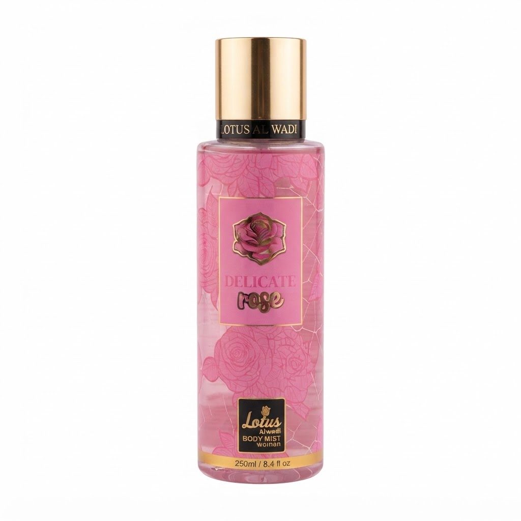 بخاخ الجسم "ديليكيت روز" (Delicate Rose) من "لوتس الوادي" للنساء - 250 مل
