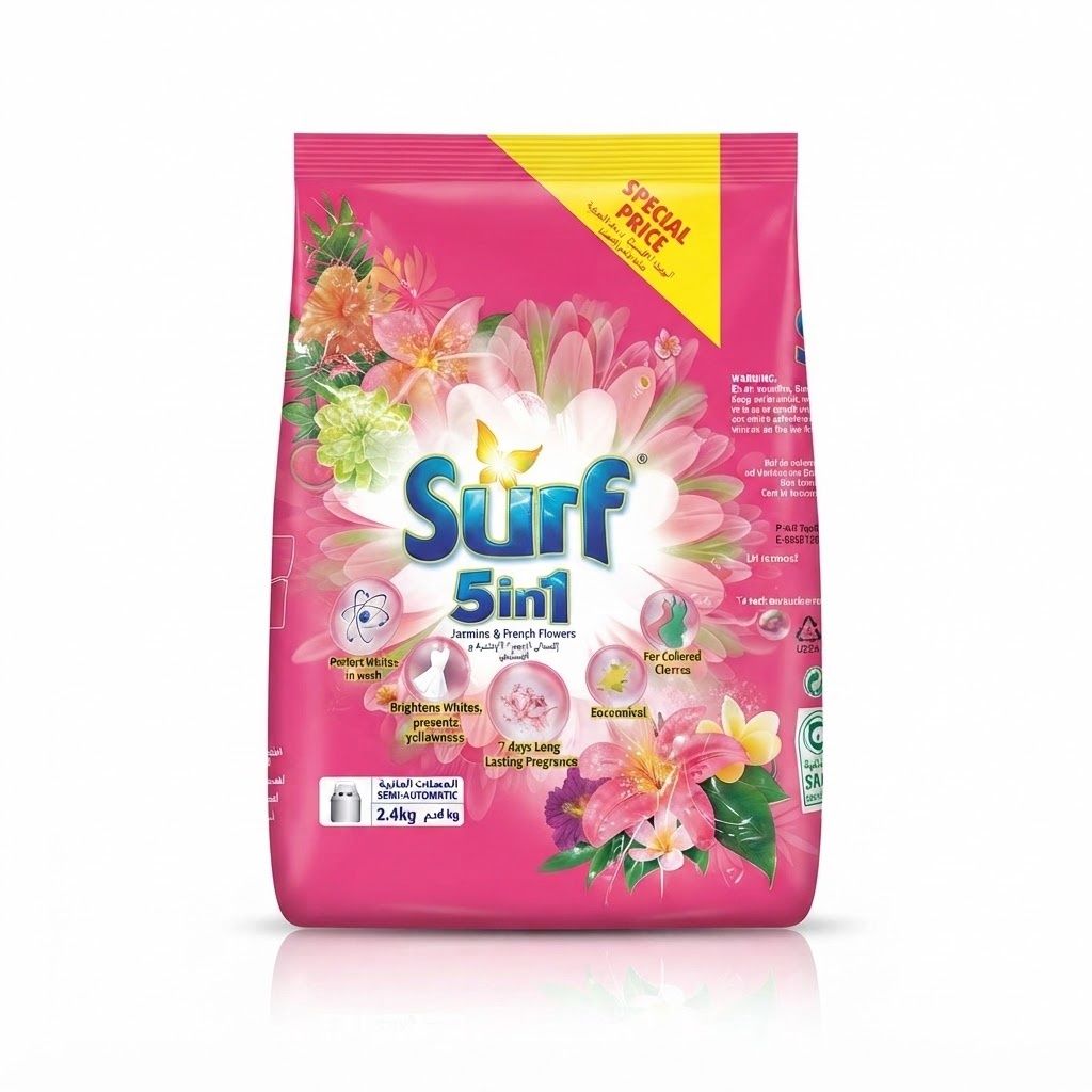 Surf 5in1 Jasmine & French Flowers Detergent Powder, 2.4kg
