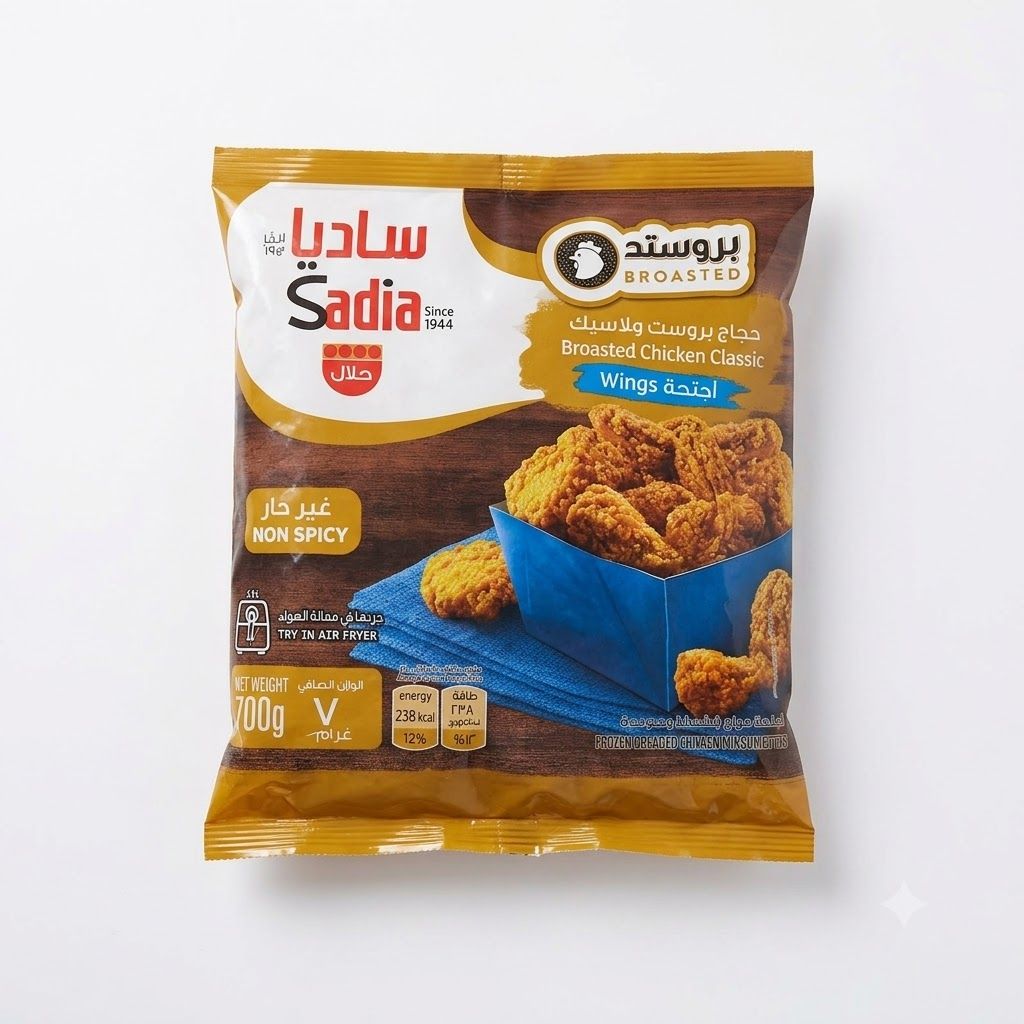 أجنحة دجاج ساديا الكلاسيكية المقرمشة وغير الحارة (700 غرام)