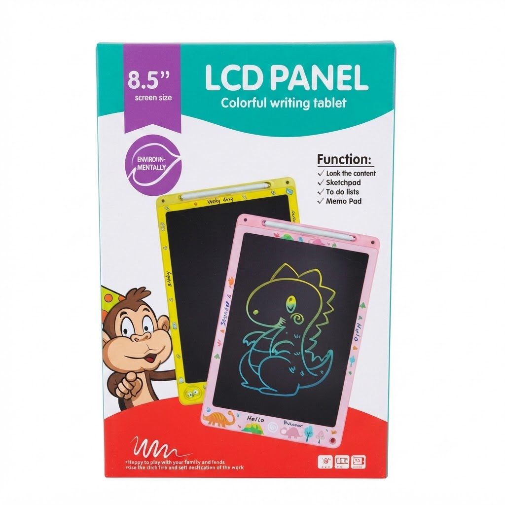 لوحة كتابة ملونة بشاشة LCD مقاس 8.5 بوصة