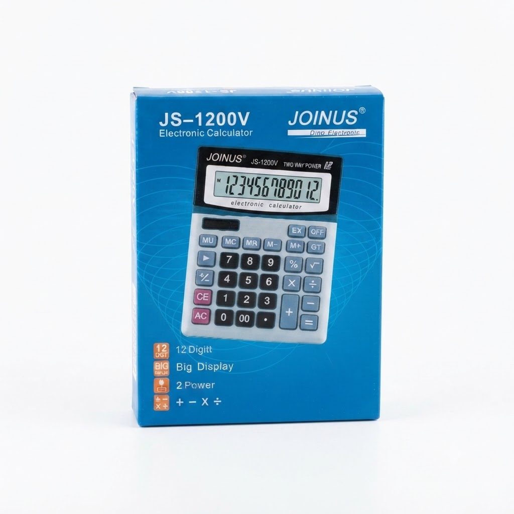 آلة حاسبة مكتبية إلكترونية من JOINUS طراز JS-1200V ذات 12 رقمًا