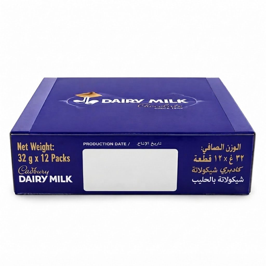 عبوة متعددة من ألواح شوكولاتة كادبوري ديري ميلك (12 لوح × 32 غرام)