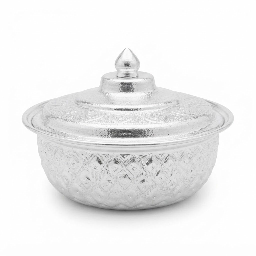 وعاء ألمنيوم دائري مع غطاء (16 سم)