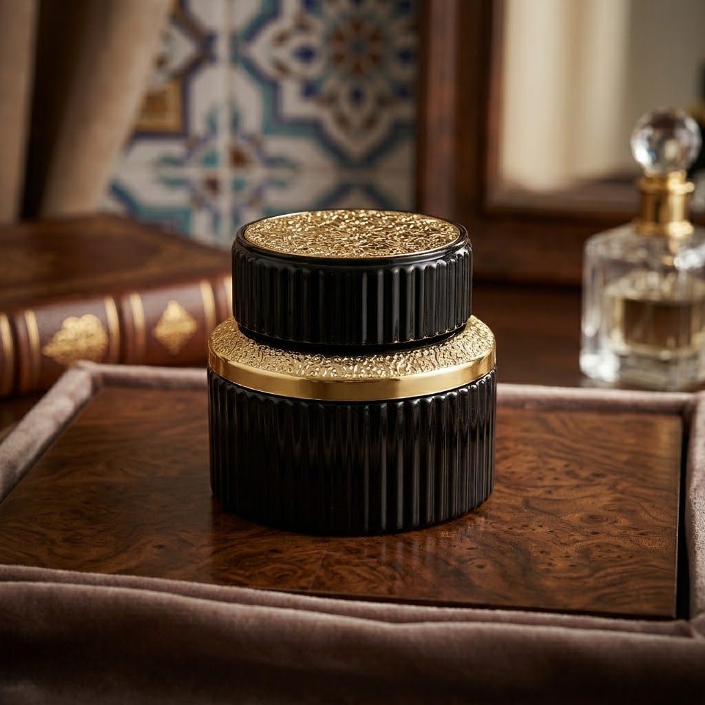 برطمان زجاجي صغير مزخرف مع غطاء (200 مل) 2