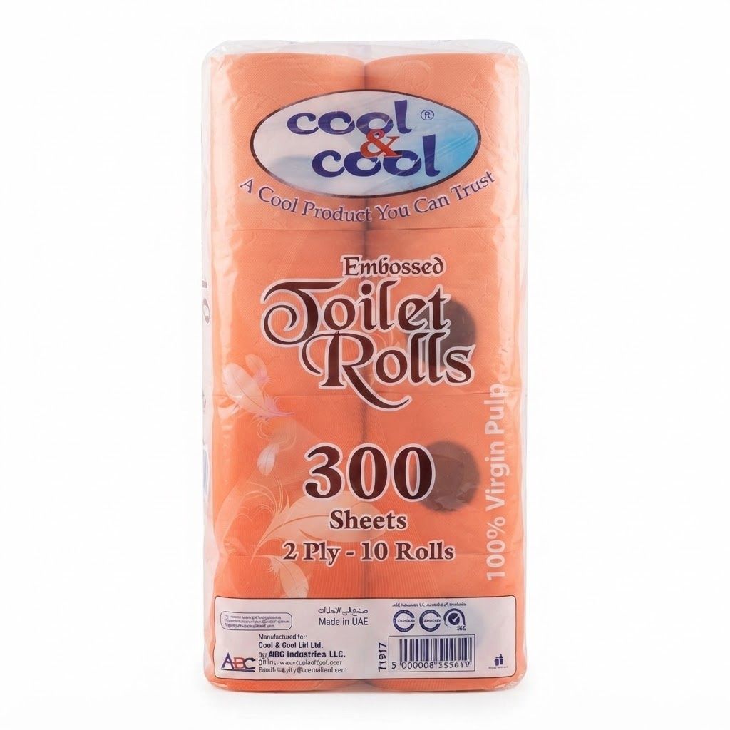 لفائف ورق تواليت منقوشة من Cool & Cool (10 لفات)