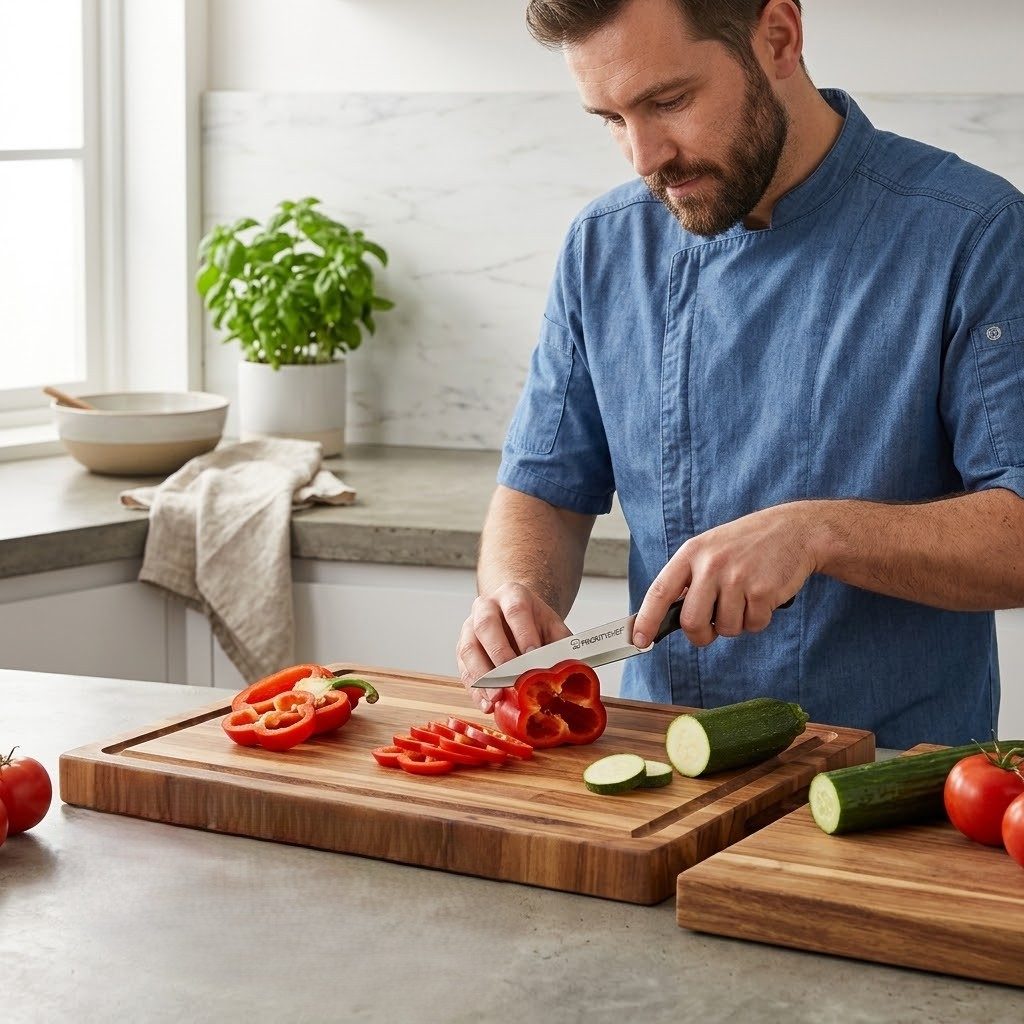 طقم سكاكين مطبخ من PriorityChef مكون من 3 قطع من الفولاذ المقاوم للصدأ مع مقابض سوداء مريحة 4