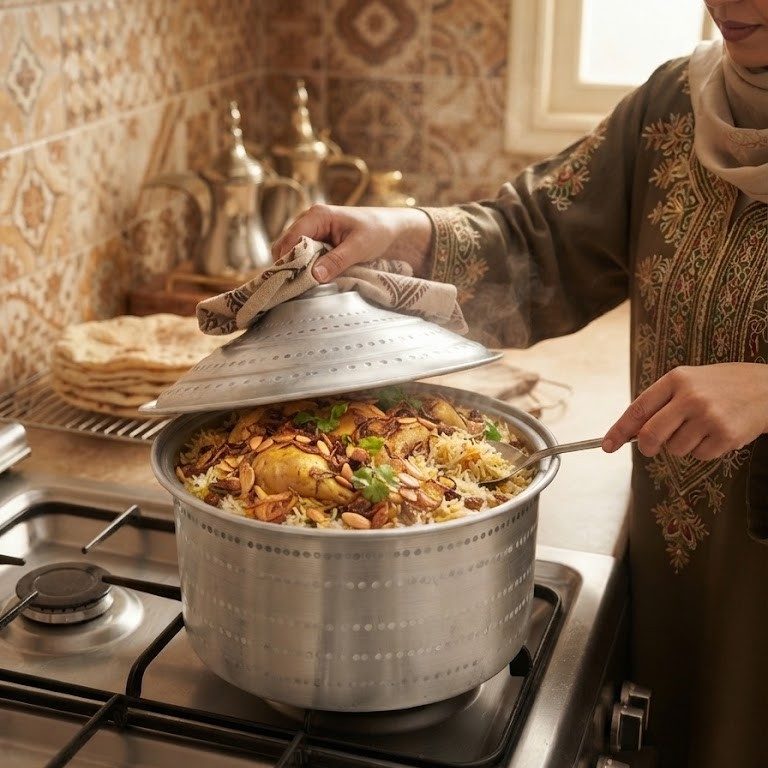 قدر طهي من الألومنيوم شديد التحمل مع غطاء مزود بفتحات تهوية 4