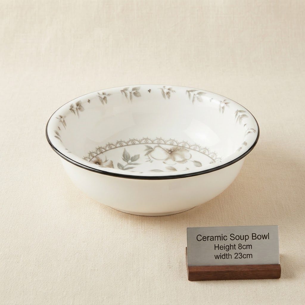 وعاء تقديم من السيراميك بنقشة زهرية (22.5 سم) 3