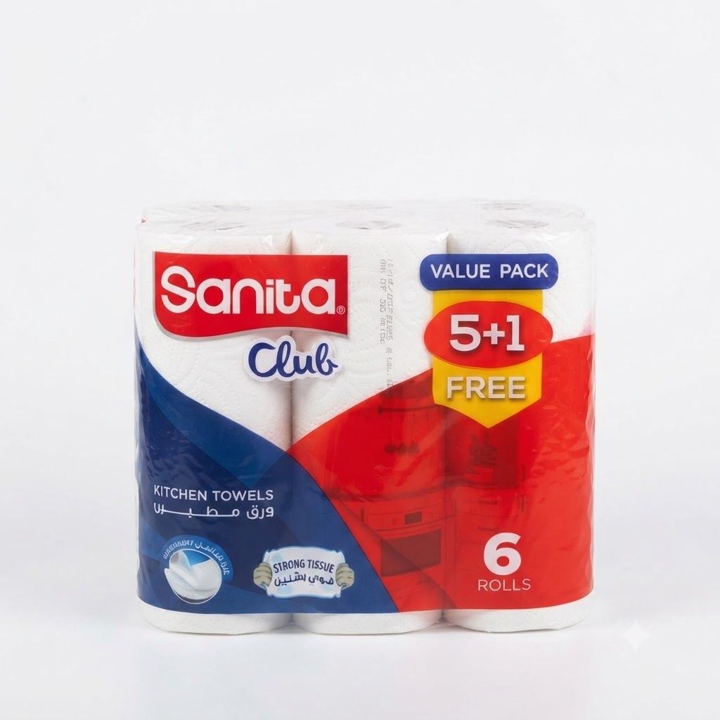 مناشف مطبخ سانيتا كلوب (6 لفات)