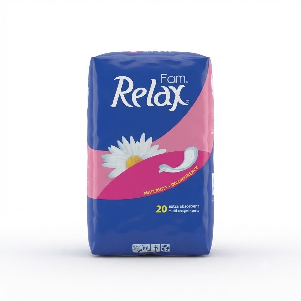 ضمادات فام ريلاكس متعددة الاستخدامات فائقة الامتصاص للأمومة وسلس البول (20 ضمادة)