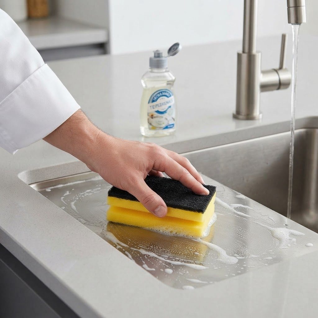 إسفنجات "رايت تاف سكراب" (Rite Tough Scrub) لغسيل الأطباق في المطبخ (قطعتان + قطعتان مجاناً) 3