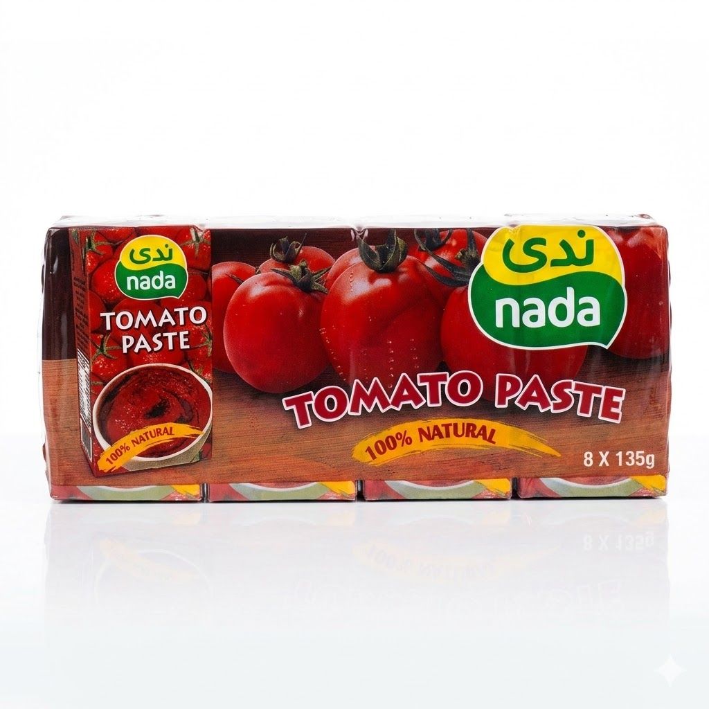 ندى - معجون طماطم طبيعي 100% (8 حبات × 135 جرام)