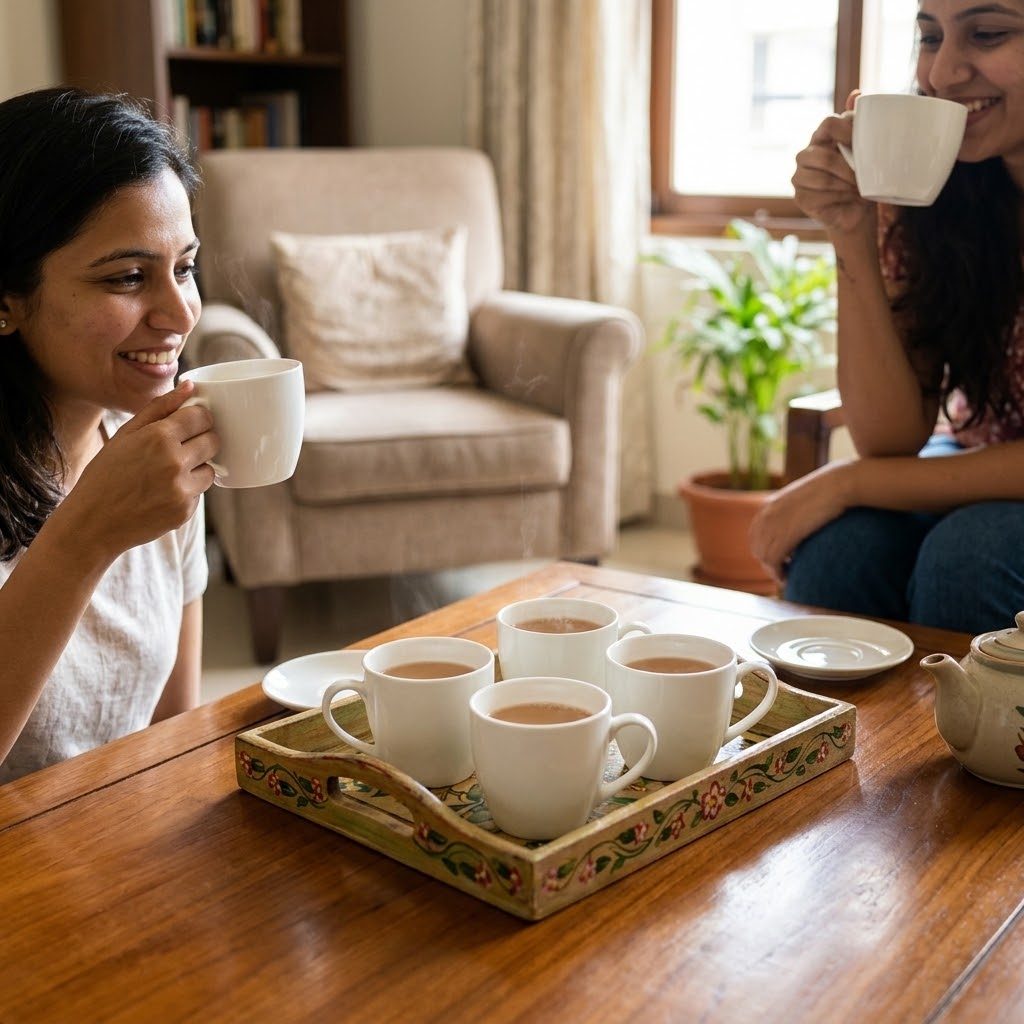 طقم أكواب قهوة وشاي من السيراميك الأبيض النقي (مكون من 6 قطع) 4