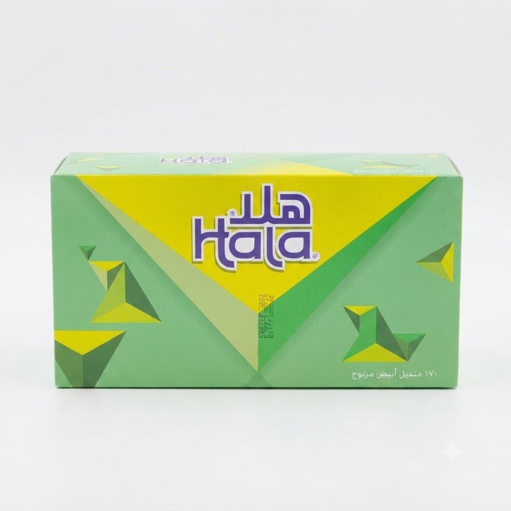 مناديل وجه هالة (170 ورقة)