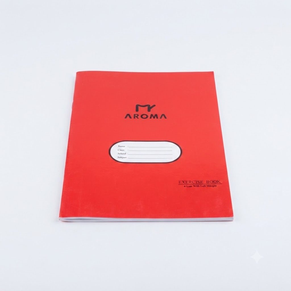 دفتر تمارين أروما A4 بأربعة أسطر - أحمر (A4EN-170)