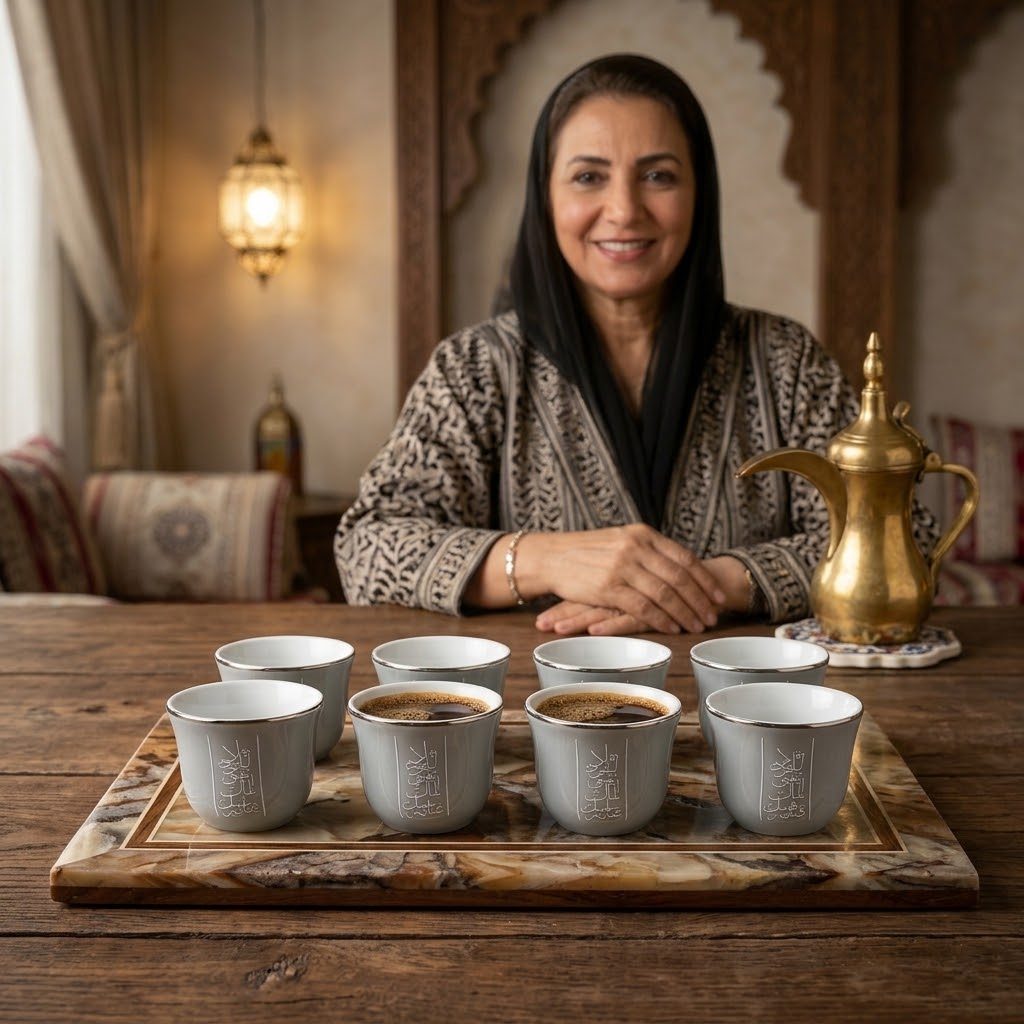 طقم فناجين قهوة عربية من السيراميك (مكون من 12 قطعة) 3