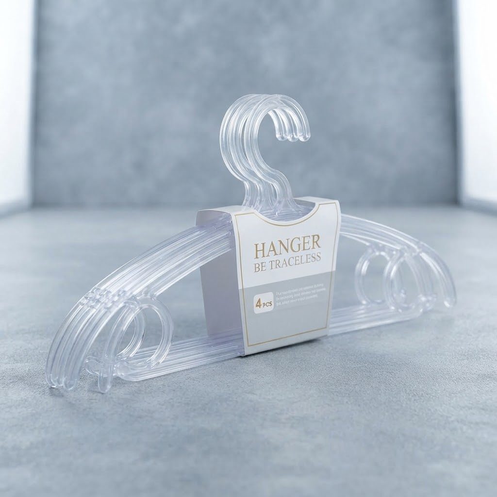 طقم علاقات ملابس "Home Neat" لا تترك أثراً (39 سم، شفاف، 4 قطع) 2