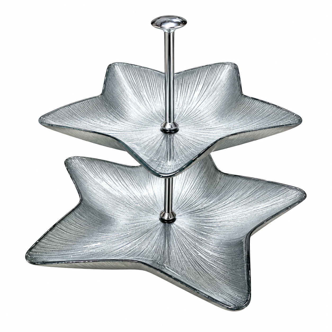 Luxury 2-Tier Star-Shaped Glass Dessert and Cupcake Stand