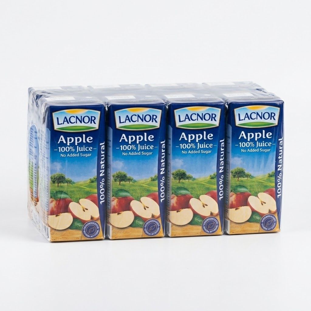 عصير تفاح ١٠٠٪ من Lacnor – ٨ × ١٨٠ مل