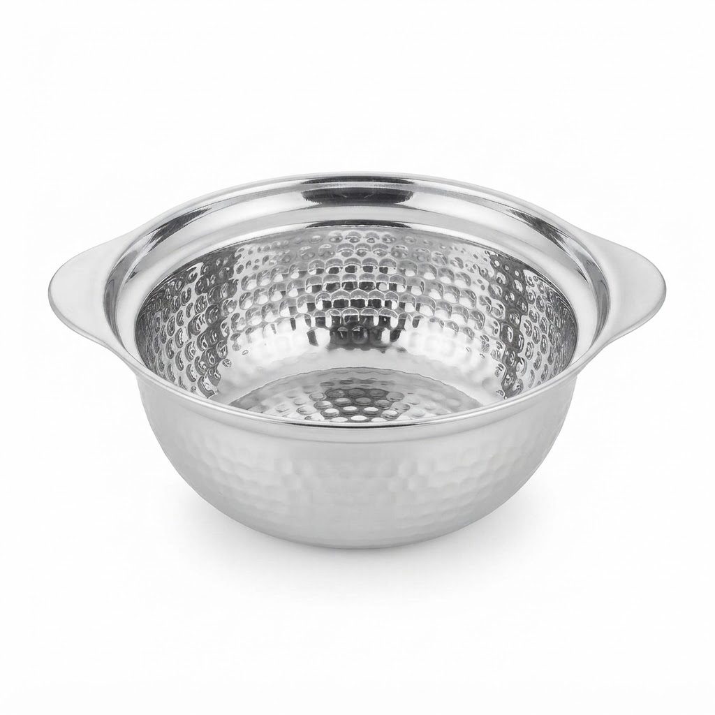 وعاء تقديم وخلط من الفولاذ المقاوم للصدأ (بملمس مطروق) - 27 سم