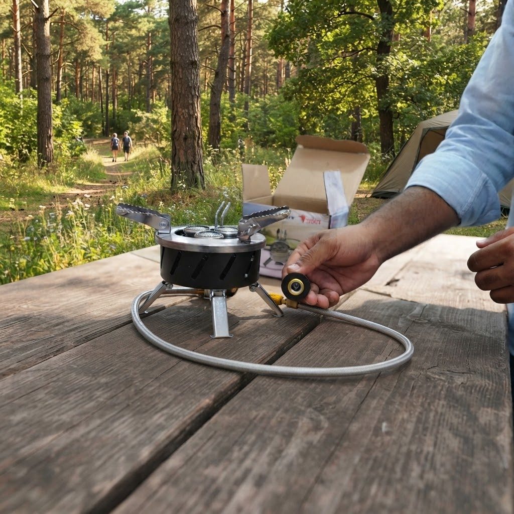 موقد غاز محمول خارجي بثلاث شعلات Ledbird M-3 4