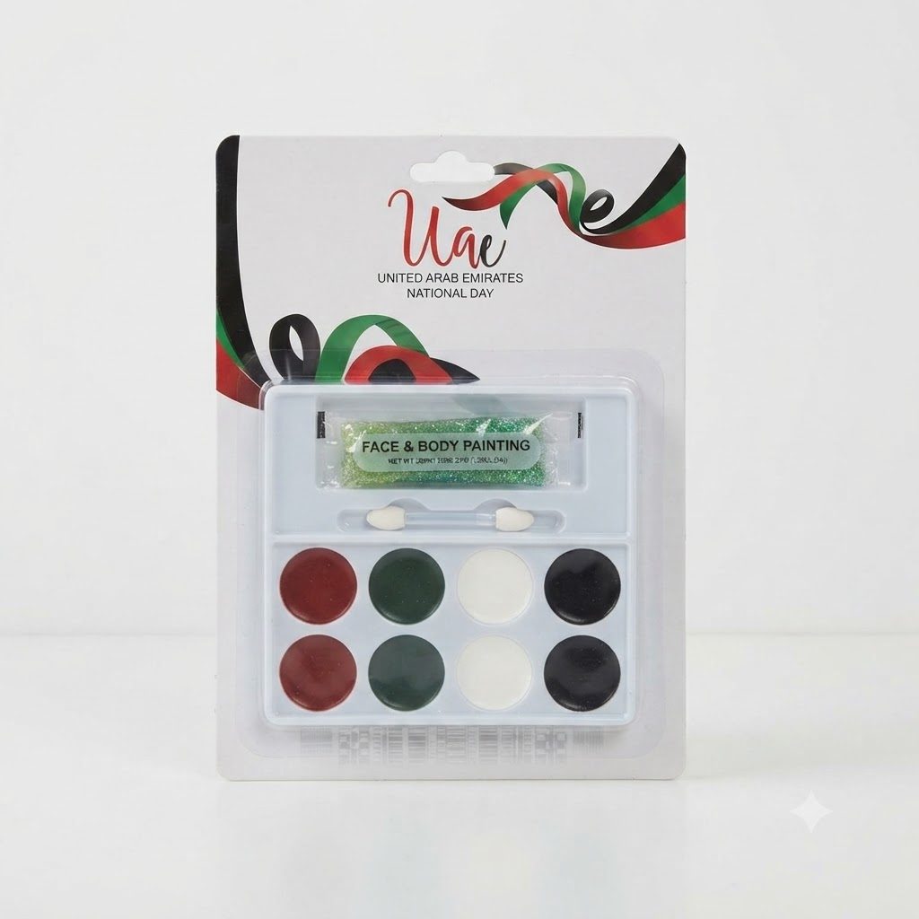 مجموعة أدوات الرسم على الوجه والجسم الخاصة باليوم الوطني لدولة الإمارات العربية المتحدة من I&A Collection