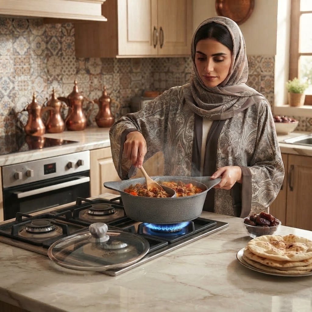 قدر طهي ساخن (هوت بوت) مقسم إلى قسمين ومطلي بطبقة غرانيت مانعة للالتصاق (32 سم) 4
