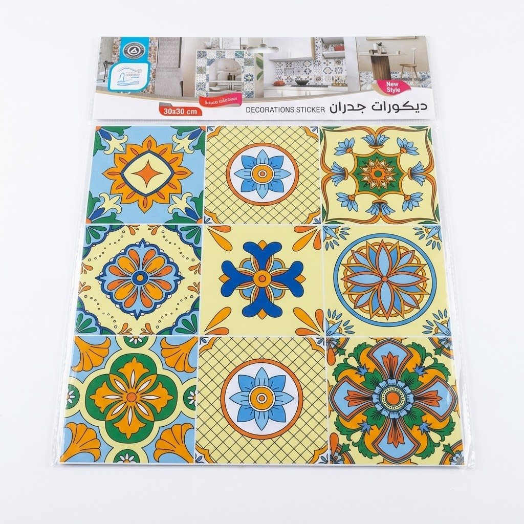 ملصق بلاط جداري مزخرف (30 × 30 سم)