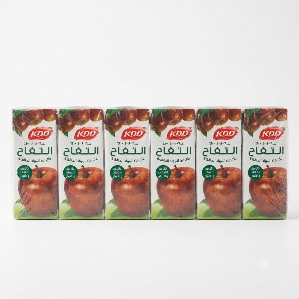 عصير تفاح KDD، 6 عبوات × 180 مل