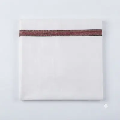 قماش أبيض بتصميم كشمي / مادة نسيجية (1.5 ياردة)