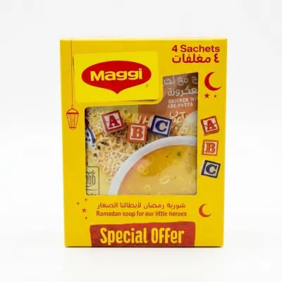 شوربة ماجي بالدجاج مع معكرونة ABC (4 أكياس)