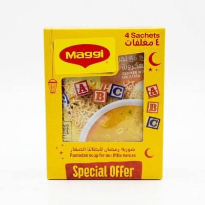 شوربة ماجي بالدجاج مع معكرونة ABC (4 أكياس)