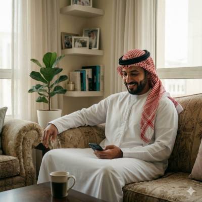 شماغ أحمر فاخر من أروما - غترة بنقوش تقليدية في علبة هدايا فاخرة من الرخام