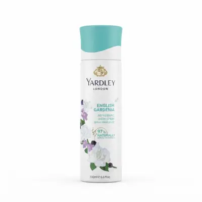 Yardley London English Gardenia Refreshing Body Spray – 200 ml (Vegan, Naturally Derived)