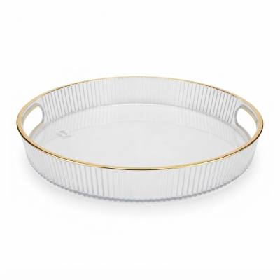 طبق أكريليك دائري بمقابض 28 سم