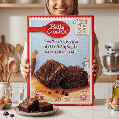 مزيج براوني فادج الشوكولاتة الداكنة من بيتي كروكر - غني، فاخر وسهل الخبز (500 غرام)