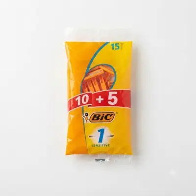 شفرات حلاقة BIC 1 الحساسة للاستخدام مرة واحدة - عبوة من 15 شفرة