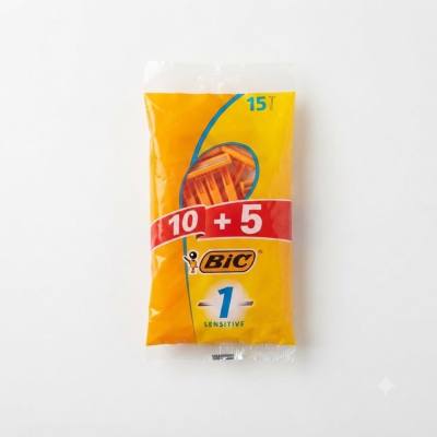 شفرات حلاقة BIC 1 الحساسة للاستخدام مرة واحدة - عبوة من 15 شفرة
