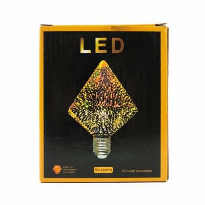 مصباح LED مزخرف بقاعدة E27 وشكل ماسي ثلاثي الأبعاد