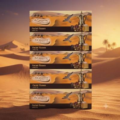 مناديل الوجه من الجزيرة (عبوة من 5 قطع، 150 منديل × طبقتين)