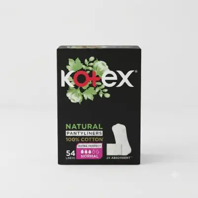 فوط كوتكس الطبيعية اليومية ذات الحماية الإضافية - قطن 100% (54 فوطة)