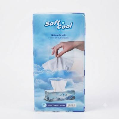 مناديل وجه بيضاء ناعمة وباردة (200 منديل × طبقتين)