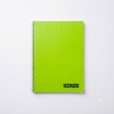 دفتر ملاحظات حلزوني من أروما A4 بأربعة أسطر - أخضر (A4PL-4L)