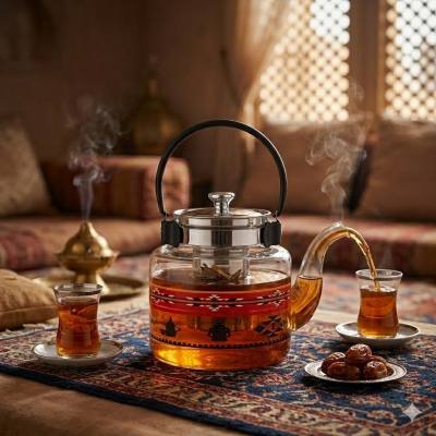 إبريق شاي زجاجي مستوحى من سادو - 1200 مل
