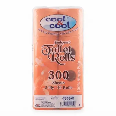 لفائف ورق تواليت منقوشة من Cool & Cool (10 لفات)