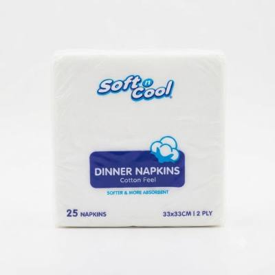 مناديل عشاء ناعمة وباردة (ملمس قطني، 25 قطعة)